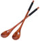 Lot de 2 cuillères longues en bois de 20 cm de long - Manche long - Cuillères à café - Cuillères à miel - Cuillères en bois respectueuses de l'environnement - Outils pour café, lait, thé, desserts et