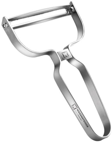 Wagensteiger Stainless Steel Potato Peeler with Extra-Wide Peeling Blade, Great for Large Vegetables, Rust-Resistant, Cheese Slicer, Dual-Edged Blades, Corrosion-Resistance, Y-Peeler Shape