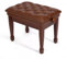 Klavierbank aus Massivholz, höhenverstellbar 48–58 cm, Klavierbank aus PU-Leder, Einzelhocker mit dicker Polsterung (Farbe: Braun)
