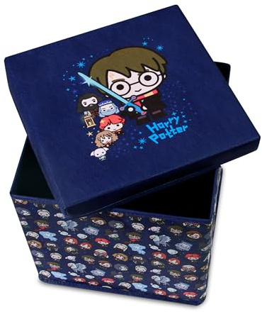 Harry Potter Aufbewahrungsbox mit Deckel, aus Stoff, Organizer, Aufbewahrungsbox für Kleidung, Bücher, Spielzeug, Bälle, 30 x 30 x 30 cm, offizielles Lizenzprodukt