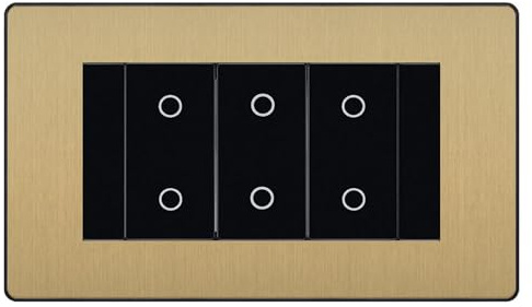 BG Evolve Satin Brass Screwless Triple Secondary Touch Dimmer Switch PCDSBTDS3B