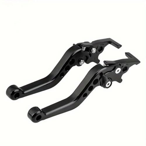 Bremshebel Motorrad-Modifikationszubehör, CNC-Doppelscheibenbremsgriff, Verstellbarer Elektrischer Motorrad-Bremshebel Bremsgriff(Schwarz)