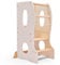 Lernturm Montessori – Höhenverstellbarer Kinderstuhl aus Holz ab 1 Jahr – Sicherer Steh- und Lernturm für Küche, Spiel & Lernen (Ivory)