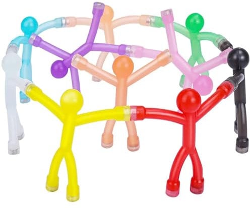 DAVBNM 10 Pcs Mini Man Magnetic Toys, Fridge Magnets Toy, Colorful Flexible Rubber Magnets, Sensory Toys, for Gifts, Fidget Travel Toy for Refrigerator, Door, Office, Classroom Decor