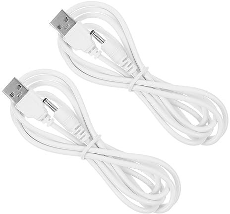 Warmhm 2Pcs USB to Charging Cable Power Cord for Home Office Compatibility for Table Lamps Fans Tablets and More