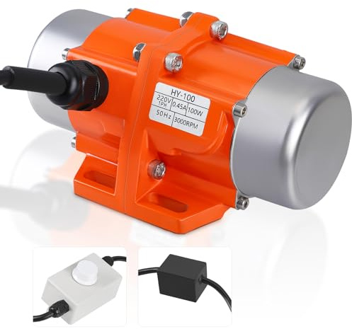 100W Electric Vibration Motor with 50KG Adjustable Vibration Force,4000Rpm Single Phase Concrete Vibration Motor for Massage Bed Vibration Alert Chair Medical Instruments