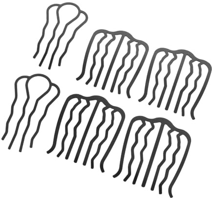 FRCOLOR Lot de 6 Épingles à Cheveux en Métal Noir Forme U et Ondulée pour Femmes, Accessoires Coiffure Élégants pour Tenue Rapide et Maintien Sécurisé, Usage Quotidien et Fêtes