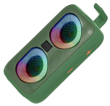 Cocoarm Portable Speaker BT 5.2 Connection,Long-lasting Battery,360° Sound,RGB Lights,Double Horn,AUX Input,Outdoor Wireless Music Player Square Dance Radio Speaker for Festive Occasion (Green)