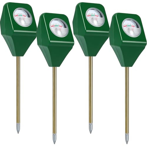 GBKDQQ 4 unidades medidor de humedad para plantas, medidor de humedad del suelo, sin pilas, higrómetro para jardín y agricultura, probador de suelo, indicador de riego
