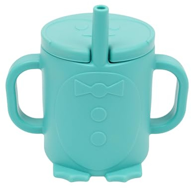 PlaySprouts Quenchy Toddler Sippy Cup with Soft Integrated Straw | Leakproof Non-Spill Cup with Lid for Weaning & Travel | BPA-Free Baby Cup 6-12+ Months | Dishwasher Safe, Easy Grip, 180ml / 6 oz