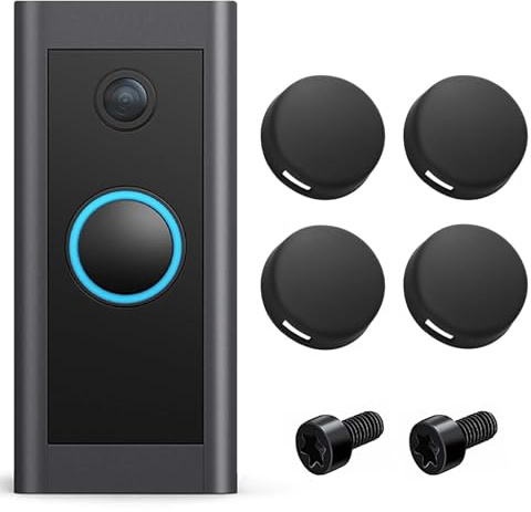 Replacement Doorbell Button, Repair Split Cracked Broken Button Come with 4Pack Buttons with 2 Pack Screws for Doorbell Pro Peephole Camera and Video Doorbell Elite Buttons Black