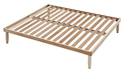 EVERGREENWEB Starrer Lattenrost 140x195 cm, Hoch 35 cm, aus Buchenholz, Orthopädisch, 5 abnehmbare Beine, Verstärkte Doppelstruktur, Für alle Betten und Matratzen geeignet | Modell ORANGE