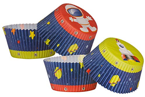 Premier Housewares 40 Pieces Medium Cup Cake Cases Rocket Design Cupcake Paper Multicolored Greaseproof Muffin Paper Baking Cups Ideal For Birthdays And Parties 10 x 5 x 10