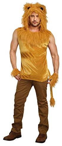 Dreamgirl Men's King of the Jungle Lion Costume Shirt Adult Sized Costumes