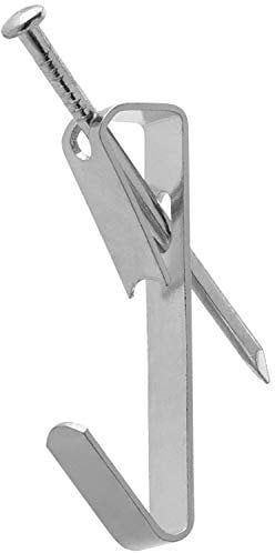 ANCRIS 60pc Picture Frame Hook Kit - Heavy Duty Picture Hanging Hooks with Nail, Supports 50lbs on Plasterboard, Hard Wall, Brick, Stud Wall, Silver