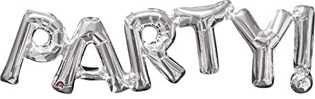 PARTY DISCOUNT Folienballon Schriftzug Party, silber