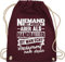 Turnbeutel Rucksack - Handball EM 2026 Trikot Ersatz - Niemand ist perfekt aber als Handballer ist man echt verdammt nah dran - Unisize - Bordeauxrot - handballbeutel hanball handball-tshirt