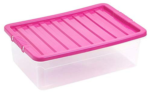URBNLIVING 32 Liter Underbed Storage Box & Lid Pink x2