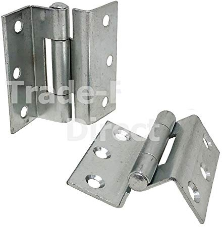 1 x Pair - 63mm x 58mm ZINC Plated STORMPROOF Casement Hinges REBATED CRANKED - 434105