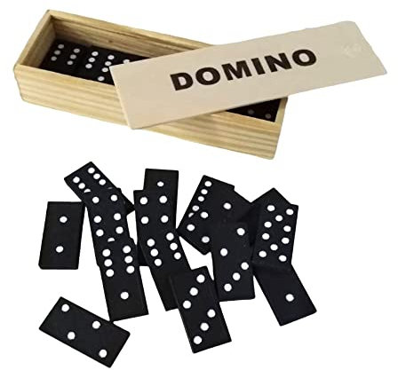 FAST WORLD SHOPPING ® Gioco Domino 28 Tessere Giuoco Di Strategia E Società Con Pedine Confezione Porta Puzzle In Legno