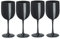 noTrash2003 4er Set Trinkkelch aus Kunststoff für Sekt, Wein und Champagner od. Longdrinks in versch. Farbkombinationen für Events und Feiern (Schwarz)