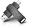 Cle USB 128 GO 3.0, POHOVE OTG Clé USB C 128 GO 2 en 1 Type C USB 3.0 Pen Drive 128gb Imperméable Clef USB 128go Pour Huawei, Xiaomi, Oneplus, Smartphones Doté USB C, Matebook, PC, Tablette Etc (Noir)