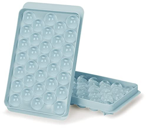 Miaowoof Mini Ice Cube Tray Balls, Round Ice Ball Maker Mould for Freezer,Sphere Ice Cube Tray 0.8in X 66PCS Circle Ice Chilling Cocktail Whiskey Tea Coffee