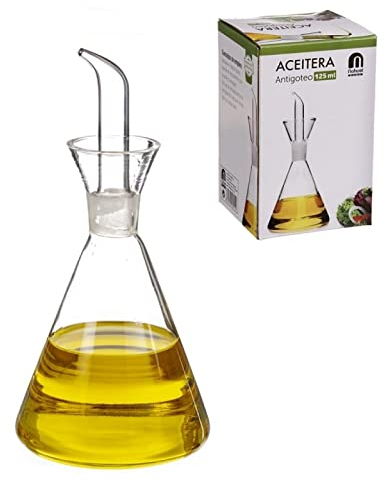 D,casa - Huilier anti-goutte Verre 125 CC, huile cuisine pour table