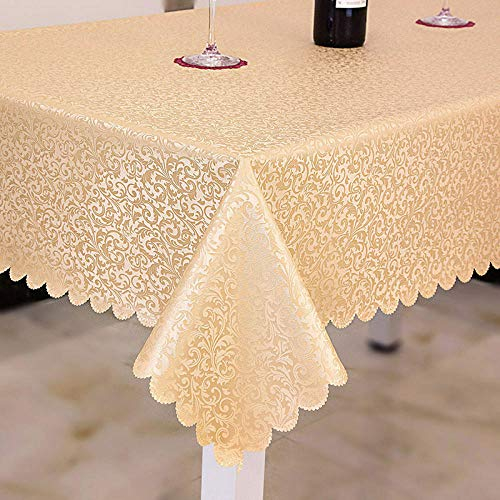 Qkoimpnrd Wachstuchtischdecke Wachstischdecke PVC Wachstuch Tischdecke Abwaschbar Tischdecke Abwischbar Golden 100 × 160cm