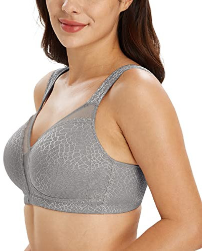 Lemorosy Damen Komfort Vollschalen Ungepolstert Ohne Bügel Klassischer BH (80C, Grau)