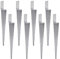 TRIBECCO Lot de 8 supports universels de poteau à enfoncer L - En acier argenté (8, 70 x 700)