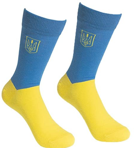 Casiler Herren Crew Socken Gelbe Blaue Ukraine Flaggen Socken Ukrainische Herren Klassiker Lustiger Baumwoll -langrohrsocken