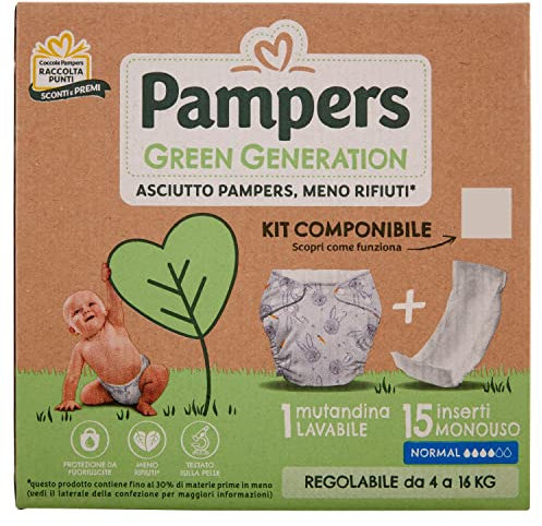 Pampers Green Gen Test-Set: 15 normale Einsätze + 1 waschbares Unterhose