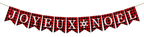 Weihnachten Girlande Banner auf Französisch Weihnachtsgirlande Frohe Weihnachten Banner Party Deko