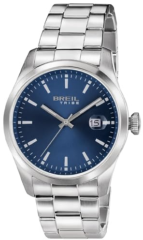 Breil, Collezione Classic Elegance, Orologio Uomo, Cronografo in Acciaio, Quadrante Gun con Effetto Sun Ray, Resistente all'Acqua, Lunghezza Cinturino Regolabile 15.5-21 cm, Silver