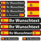 INDIGOS UG Fahrrad Aufkleber Spanien - 13 Fahnenaufkleber glatt - Sticker selbst gestalten - Fahrrad - Auto - Motorrad - Namensaufkleber wasserfest personalisiert - Wunschtext