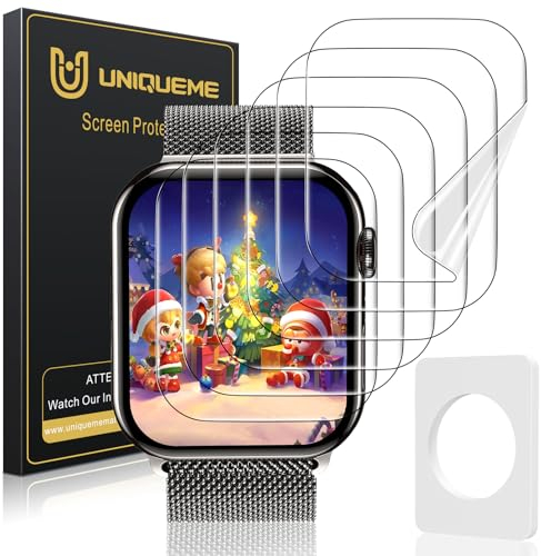 UniqueMe für Apple Watch 45 mm Series 9/8/7 Schutzfolie, 6 Stück Flexible TPU Folie, Maximale Abdeckung Selbstheilung Displayschutz Folie für iWatch 45 mm