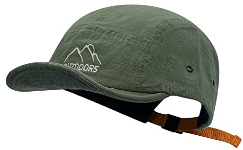 CLAPE 5 Panel Basecap Herren Cotton Short Brim Cap Low Profile Dad Cap Verstellbar Baseball Cap Kurzer Schirm UV-Schutz Outdoor Kappen