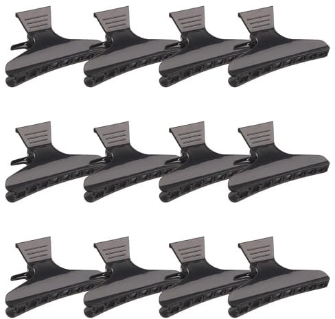 CoolBlades Professional Butterfly Hair Clips (12 Pack) - Ideal for Women & Men, Strong Jaws, Black
