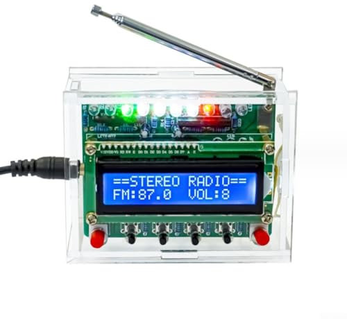 DIY Electronics Soldering Kit, FM Radio With High Sensitivity, Level Indicator For Visual Enjoyment, Enhance Your Electronics Skills(Kit + acrylic shell)