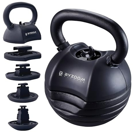 BYZOOM FITNESS Verstellbare Kugelhantel 13,6 kg Gewichtstraining Fitness Übung Ganzkörpertraining 5-in-1 für Heim-Fitness-Studio Anfänger Frau (schwarz)