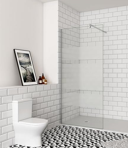 Aica Sanitär Duschabtrennung Walk in Glas Duschwand 6mm Nano Glas Seitenwand,H190cm,120cm