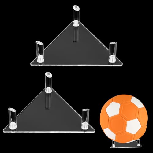 Dmkohi Acryl Ballhalter,2 Stück Ball Ausstellungsstand,Football Halterung,Basketball Ballständer Regal Ball Display Stand Storage Holder für Football Fussball Volleyball Handball Bowling Acrylständer