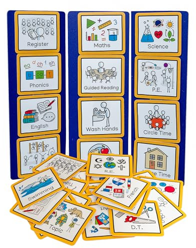 Visual Timetable for School, 50 Classroom Visual Aids, Autism ADHD SEND | Reduces anxiety, brings calm; supports autistic, ADHD, SEND, Down syndrome & speech/language needs; whole class use