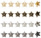 SUPERFINDINGS 24 Stück 4 Farben Sternabzeichen Anstecknadel Legierung Veterans Day Star Pins Bulk 5 Punkt Sternabzeichen Platinum Military Award Pins July Memorial Day Stars Broschen