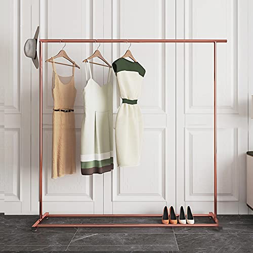 LXGJSQY Kleiderständer, Kleiderständer aus Metall, Kleiderständer für gewerbliche Kleidung, Abnehmbare Hochleistungs-Kleiderstange/Roségold/150X40X135Cm