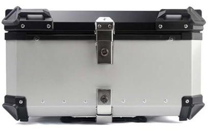 OPBVXQ Motorrad Topcase für Honda Crf 1000l Africa Twin, Motorradkoffer Wasserdicht Motorrad Top Box Topcase für Roller wasserdichte Motorrad Heckbox Tragbares, 65L-Silver