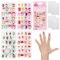 JSRQT 4 Piezas Uñas Postizas Colorido para Niños, Uñas Postizas Cortas Pre Pegamento de Cobertura Completa, Uñas Postizas Adhesivas Artificiales Nail Tips, Press on Nail Manicura para Niñas y Niños