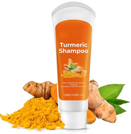 Turmeric Shampoo, Kurkuma Shampoo, feuchtigkeitsspendendes Shampoo, Das Haar ist natürlich glänzend, leicht und nicht fettig Verabschieden Sie sich von gespaltenen Spitzen und trockenem Haar (1X)