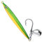 Alwonder 3pcs 60g Sea Fishing Spinner Lure Colorful Laser Jigging Spoons with Single Hooks, Sea Fishing Lure Long Casting Jig for Mackerel Cod Bass Pike Color: Green Gold